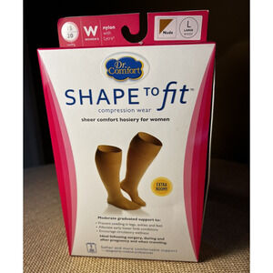 Dr. Comfort Shape to Fit Compression Hosiery-Size Large -Nude - 15-20 mmHg